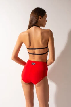 Shark Polewear High Waist Shorts - Red -Radd Pole Wear Shop IMG 9307
