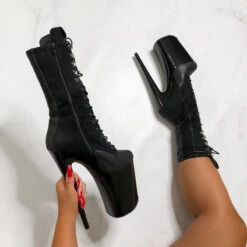 Hella Heels Blaq Kicks Boots - 9inch 9 Hella Heels Blaq Kicks Boots - 9inch -Radd Pole Wear Shop IMG 9433 Edit