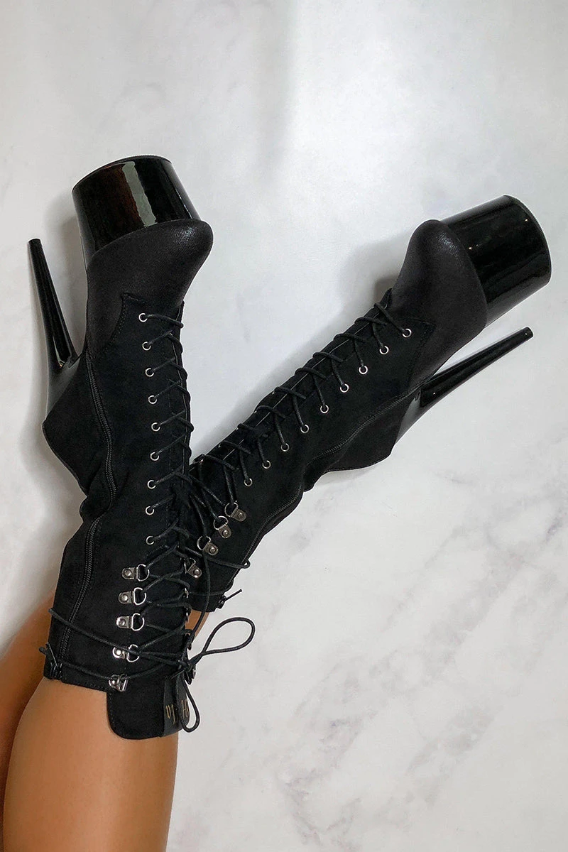 Hella Heels Blaq Kicks Boots - 7inch 3 Hella Heels Blaq Kicks Boots - 7inch