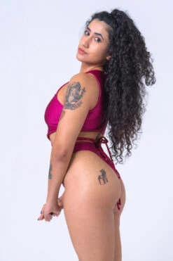 Sorte Infinity Bodysuit - Reversible Poppy Red -Radd Pole Wear Shop INFINITY Red Pink 2