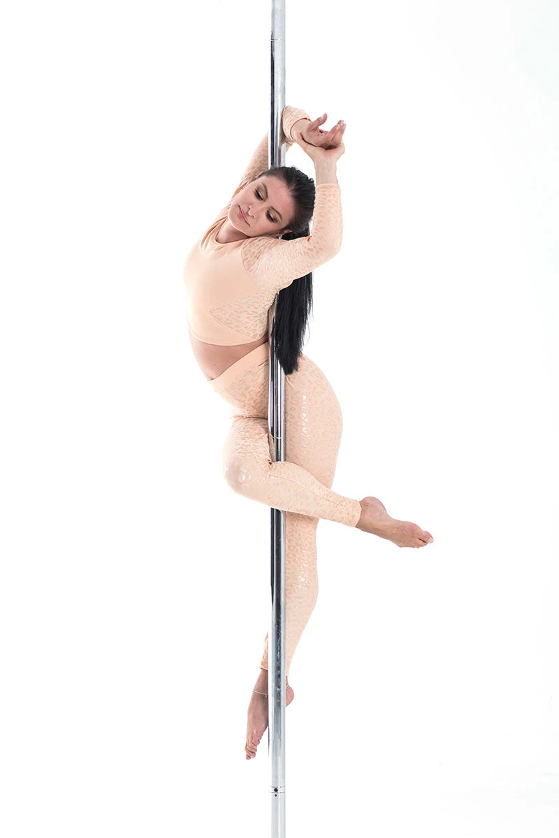 Paradise Chick Superhero Series Ultra Grip Crop Top - Beige Leopard 6 Paradise Chick Superhero Series Ultra Grip Crop Top - Beige Leopard - Image 4