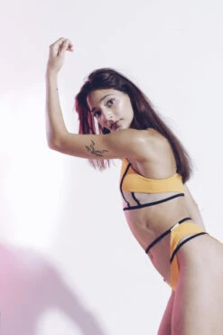 MilaKrasna Pia Bottoms - Marigold 9 MilaKrasna Pia Bottoms - Marigold -Radd Pole Wear Shop MilaKrasna poledance pia bottom marigold side editorial