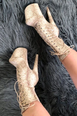 Hella Heels Milksnake Boots - 8inch 9 Hella Heels Milksnake Boots - 8inch -Radd Pole Wear Shop Milksnake13 1