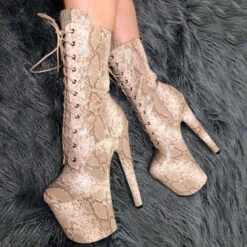 Hella Heels Milksnake Boots - 7inch 11 Hella Heels Milksnake Boots - 7inch -Radd Pole Wear Shop Milksnake7