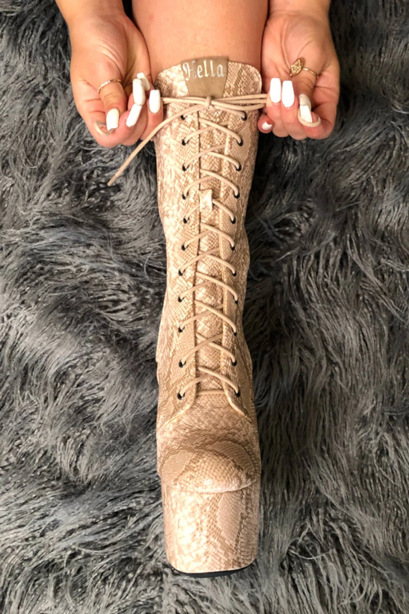 Hella Heels Milksnake Boots - 7inch 4 Hella Heels Milksnake Boots - 7inch - Image 2