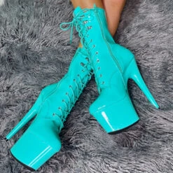 Hella Heels LipKit 7inch Boots - Minted 10 Hella Heels LipKit 7inch Boots - Minted -Radd Pole Wear Shop Minted7InchSide