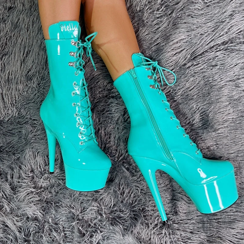 Hella Heels LipKit 7inch Boots - Minted 5 Hella Heels LipKit 7inch Boots - Minted - Image 3