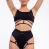 Nona Perkasa Moonflower Bottoms - Black 1 Nona Perkasa Moonflower Bottoms - Black -Radd Pole Wear Shop MoonflowerBlack06