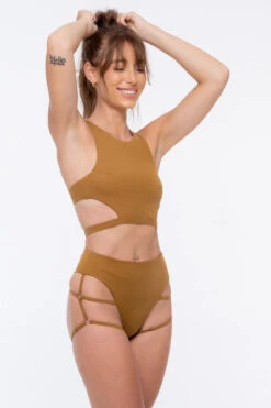 Nona Perkasa Night Jasmine Bottoms - Brass 9 Nona Perkasa Night Jasmine Bottoms - Brass -Radd Pole Wear Shop NightJasBrass04