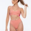 Nona Perkasa Night Lily Bottoms - Coral Pink/Fuschia 1 Nona Perkasa Night Lily Bottoms - Coral Pink/Fuschia -Radd Pole Wear Shop NightLilyCoralP02