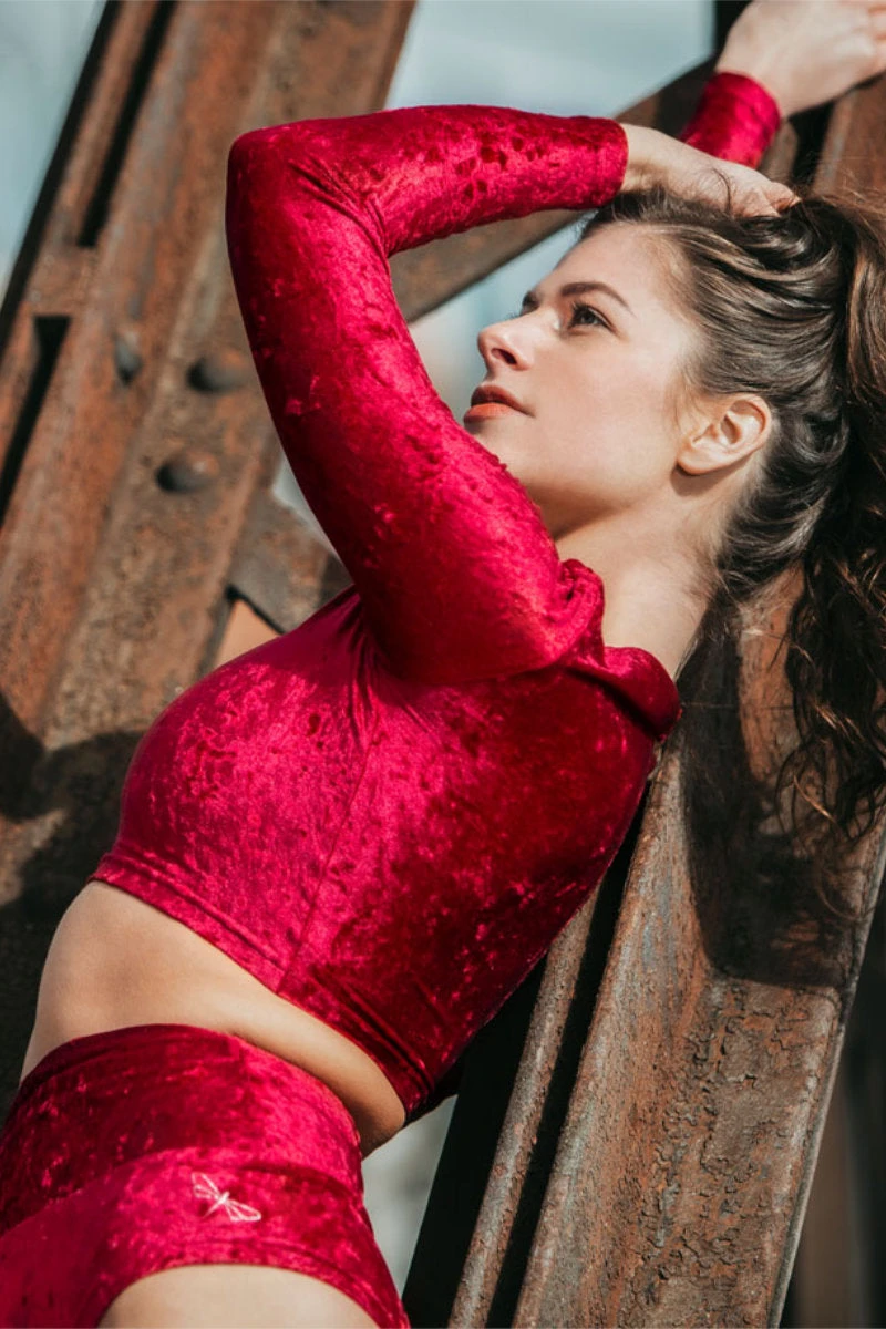 Dragonfly Pavi Crop Top - Velvet Red 3 Dragonfly Pavi Crop Top - Velvet Red