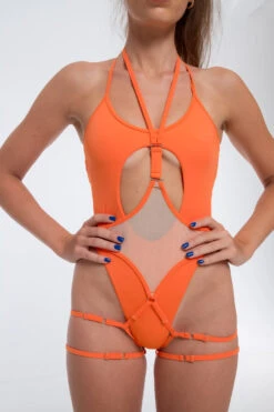 Nona Perkasa Queen Of The Night Body Garter - Salmon/Sand 9 Nona Perkasa Queen Of The Night Body Garter - Salmon/Sand -Radd Pole Wear Shop QOTNGarterSalmon01