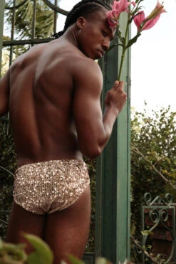 Rolling Tria Unisex Briefs - Gold Sequin 9 Rolling Tria Unisex Briefs - Gold Sequin -Radd Pole Wear Shop RollingHaras 370