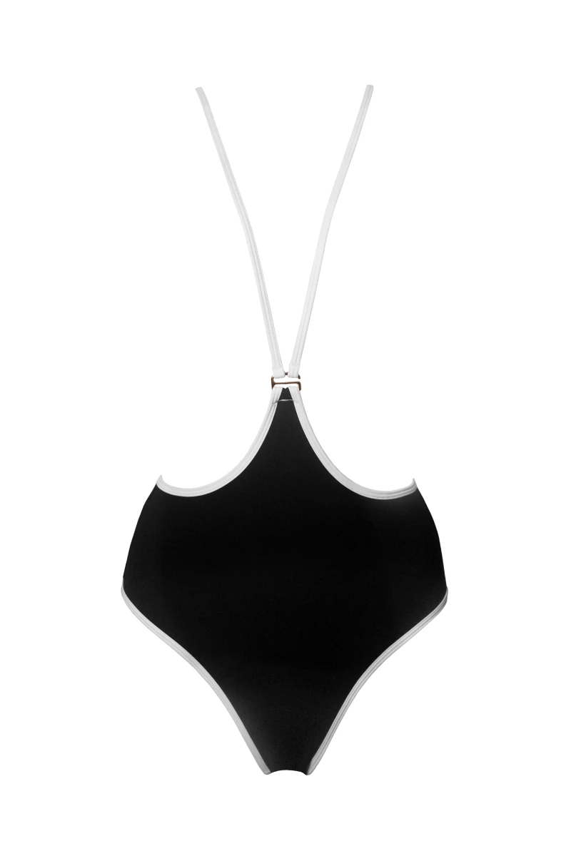 Hamade Activewear Neck Ring High Waisted Bottoms - Black/White Binding 7 Hamade Activewear Neck Ring High Waisted Bottoms - Black/White Binding - Image 5