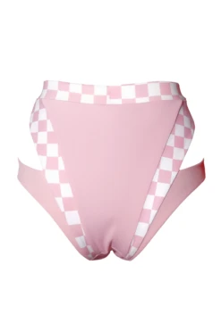 Hamade Activewear High Waisted Bottoms - Checkered Light Pink -Radd Pole Wear Shop SS23 04