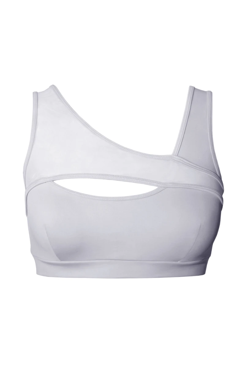 Hamade Activewear Asymmetric Top - Light Grey 4 Hamade Activewear Asymmetric Top - Light Grey - Image 2