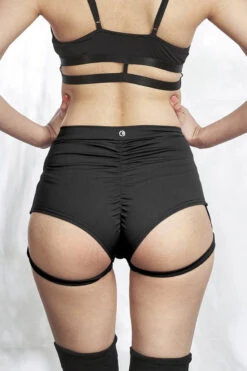 Lunalae Lure You High Waisted Garter Shorts - Black -Radd Pole Wear Shop Shot 19 008blackcrop 1