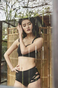 Lunalae High Waist Cross Section Shorts - Black 15 Lunalae High Waist Cross Section Shorts - Black -Radd Pole Wear Shop Shot 22 037