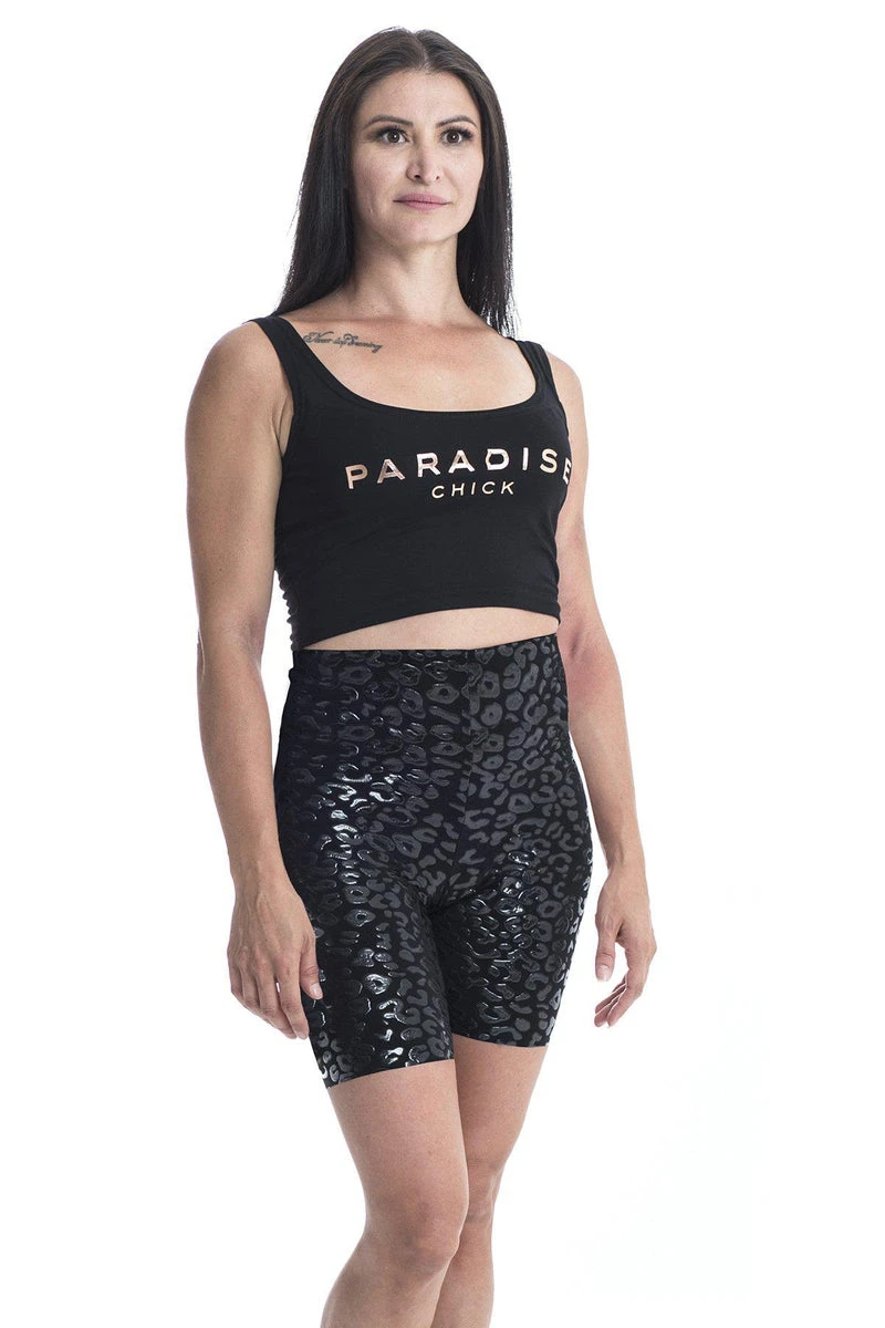Paradise Chick Superhero Ultra Grip Biker Shorts - Black Leopard 5 Paradise Chick Superhero Ultra Grip Biker Shorts - Black Leopard - Image 3