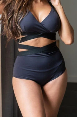 Lunalae Tara High Waisted Bottoms - Recycled Black 10 Lunalae Tara High Waisted Bottoms - Recycled Black -Radd Pole Wear Shop TaraHighWaistBottoms1 1