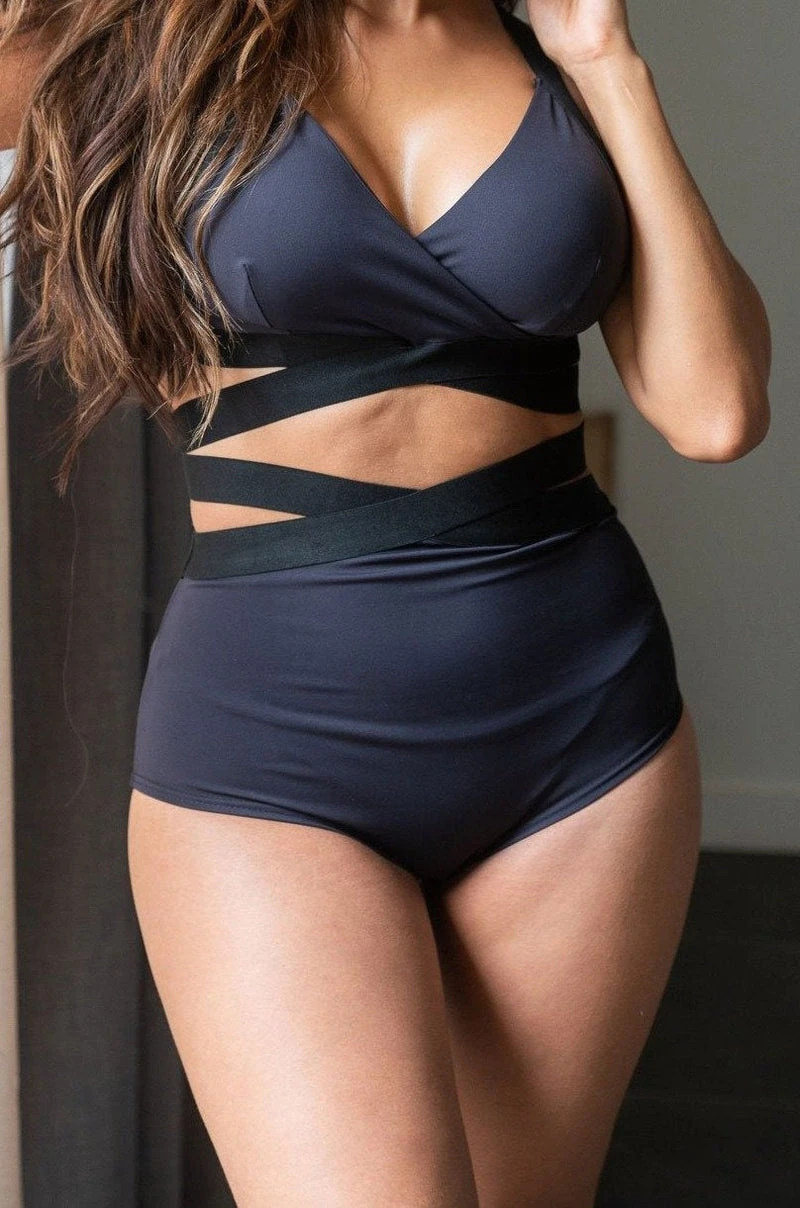 Lunalae Tara High Waisted Bottoms - Recycled Black 5 Lunalae Tara High Waisted Bottoms - Recycled Black - Image 3