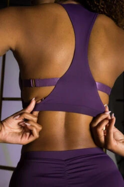 Tatiana Activewear Isla Top - Purple 12 Tatiana Activewear Isla Top - Purple -Radd Pole Wear Shop Tatiana Active Isla Purple High Waisted Mesh Low Cut Pole Wear Set 2 7