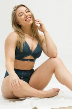 Tatiana Activewear Tokio Top - Teal -Radd Pole Wear Shop Tatiana Active Tokio Teal Cut Out Pole Wear Set 5364