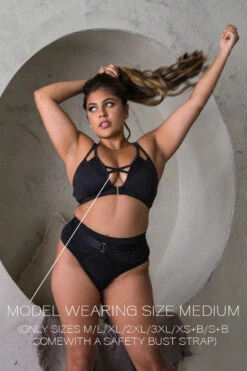 Tatiana Activewear Sofia Triangle Top - Matte Black -Radd Pole Wear Shop TatianaActive BlackHighWaistedTriangleBraSofiaPoleWearDancingSet 3657