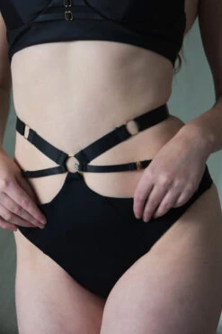 Tatiana Activewear Harley Shorts - Matte Black -Radd Pole Wear Shop TatianaActive HarleyLowCutCrossBackSupportivePoleWearSetwithCutOuts 2622