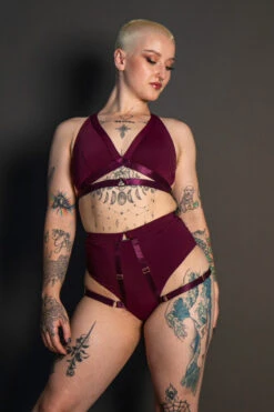 Tatiana Activewear Tokio Top - Wine 13 Tatiana Activewear Tokio Top - Wine -Radd Pole Wear Shop TatianaActive TokioWineRedBurgundyHighWaistedPoleWearDancingSet 5134