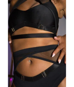 Tatiana Activewear Xena Top - Matte Black 13 Tatiana Activewear Xena Top - Matte Black -Radd Pole Wear Shop TatianaActive XenaBlackCutOutHalterCheekyPoleWear 4093