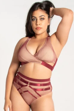 Tatiana Activewear Yuki Shorts - Burgundy Mesh 16 Tatiana Activewear Yuki Shorts - Burgundy Mesh -Radd Pole Wear Shop TatianaActive YukiBurgundyMeshPoleWearSet 0439