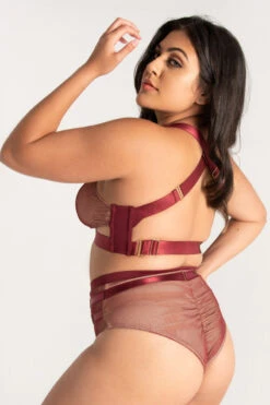 Tatiana Activewear Yuki Shorts - Burgundy Mesh 17 Tatiana Activewear Yuki Shorts - Burgundy Mesh -Radd Pole Wear Shop TatianaActive YukiBurgundyMeshPoleWearSet 0523