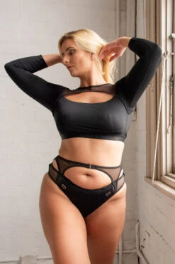 Tatiana Activewear Esme Top - Black 17 Tatiana Activewear Esme Top - Black -Radd Pole Wear Shop TatianaActiveEsmeLongSleeveCropMeshTop 0502cropped 7b68a5cf 2c98 4fdc b1b4 34ecf44fc33c