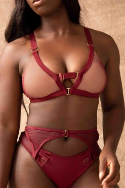 Tatiana Activewear Kaizen Top - Burgundy -Radd Pole Wear Shop TatianaActiveKaizenBurgundyPoleWearSet17cropped