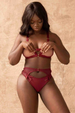 Tatiana Activewear Kaizen Top - Burgundy 18 Tatiana Activewear Kaizen Top - Burgundy -Radd Pole Wear Shop TatianaActiveKaizenBurgundyPoleWearSet3cropped 1