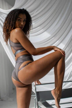 Tatiana Activewear Perla Top - Charcoal 11 Tatiana Activewear Perla Top - Charcoal -Radd Pole Wear Shop TatianaActivePerlaCharcoalPoleWearSet 0086