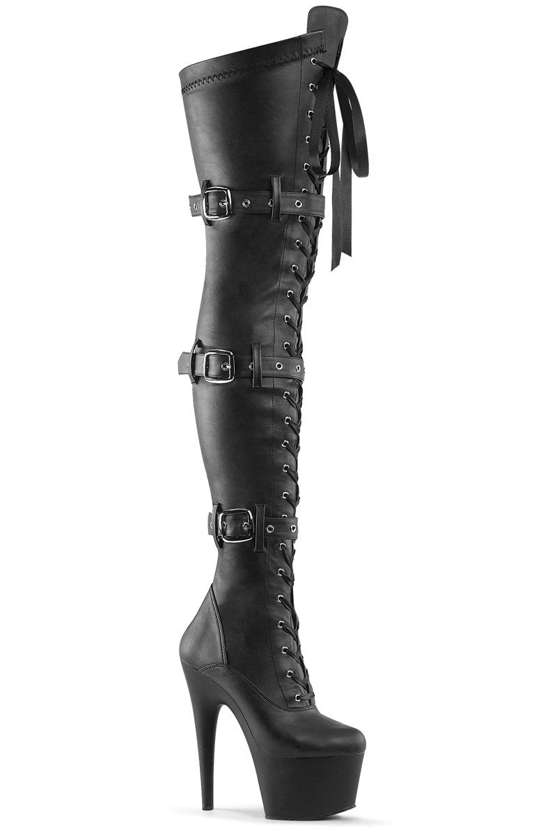 Pleaser USA Adore-3028 7inch Thigh High Pleaser Boots - Matte Black 3 Pleaser USA Adore-3028 7inch Thigh High Pleaser Boots - Matte Black
