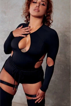 CXIX 119 Plunge Bodysuit - Black 13 CXIX 119 Plunge Bodysuit - Black -Radd Pole Wear Shop bodysuit black dance CXIX fashion 119 streetwear