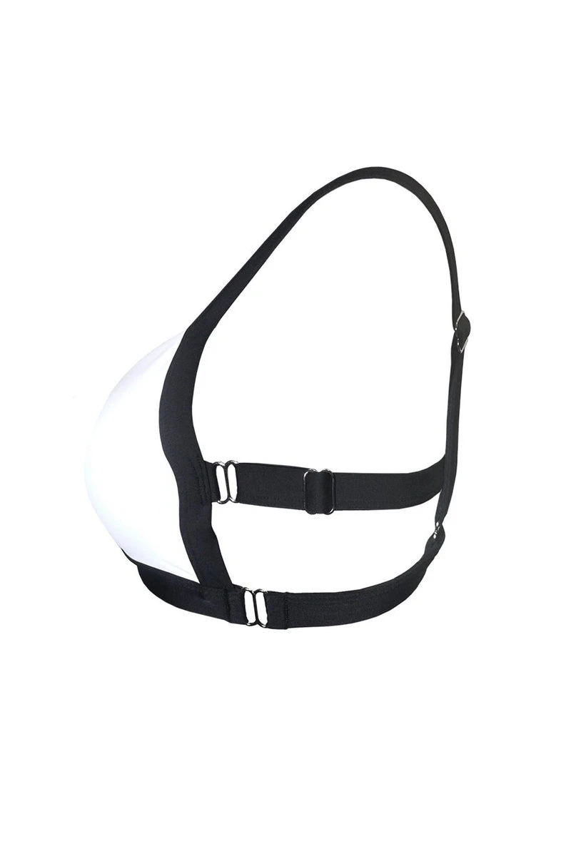 Hamade Activewear Hollow Back Top - White/Black 9 Hamade Activewear Hollow Back Top - White/Black - Image 7