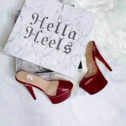 Hella Heels Classic Gloss 7inch Stilettos - Chilli 16 Hella Heels Classic Gloss 7inch Stilettos - Chilli -Radd Pole Wear Shop chilli lyla sienna 6 7 12