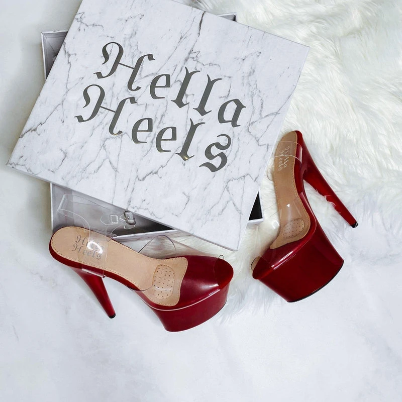 Hella Heels Classic Gloss 7inch Stilettos - Chilli 8 Hella Heels Classic Gloss 7inch Stilettos - Chilli - Image 6