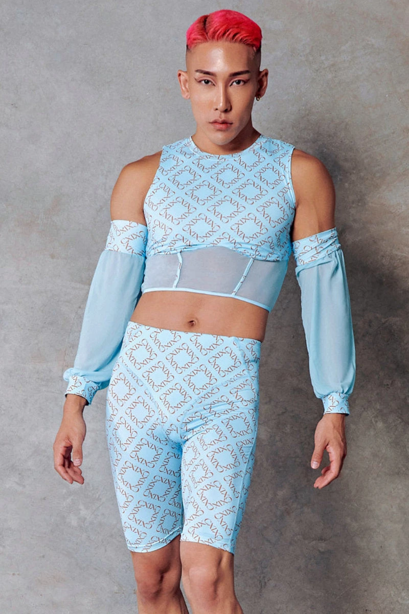 CXIX 119 Biker Shorts - Blue Print 3 CXIX 119 Biker Shorts - Blue Print