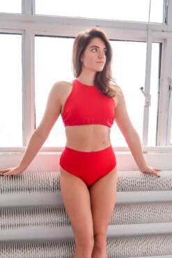 REV ACTIV Second Skin High Waist Shorts - Red -Radd Pole Wear Shop eclipseredshorts1 059a3587 1e00 48cc be5e b3b2f6e817ad