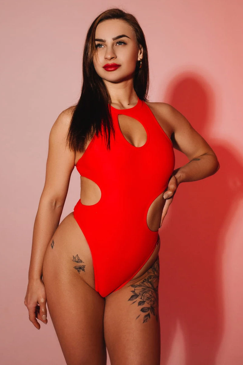 Pole Addict Extravaganza Bodysuit - Red 3 Pole Addict Extravaganza Bodysuit - Red