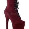 Pleaser USA Flamingo-1020FS Faux Suede 8inch Pleaser Boots - Burgundy 2 Pleaser USA Flamingo-1020FS Faux Suede 8inch Pleaser Boots - Burgundy -Radd Pole Wear Shop flamingo 1020fs byfs
