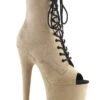 Pleaser USA Flamingo-1021FS Faux Suede 8inch Peep Toe Pleaser Boots - Beige 1 Pleaser USA Flamingo-1021FS Faux Suede 8inch Peep Toe Pleaser Boots - Beige -Radd Pole Wear Shop flamingo 1021fs befs 1