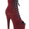 Pleaser USA Flamingo-1021FS Faux Suede 8inch Peep Toe Pleaser Boots - Burgundy 2 Pleaser USA Flamingo-1021FS Faux Suede 8inch Peep Toe Pleaser Boots - Burgundy -Radd Pole Wear Shop flamingo 1021fs byfs 2