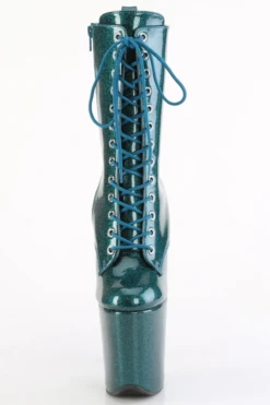 Pleaser USA Flamingo-1040GP 8inch Pleaser Boots - Teal Glitter -Radd Pole Wear Shop flamingo 1040gp tlg m01