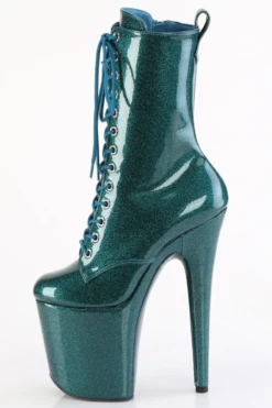 Pleaser USA Flamingo-1040GP 8inch Pleaser Boots - Teal Glitter -Radd Pole Wear Shop flamingo 1040gp tlg m05